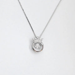 Silver Crown Pendant Necklace